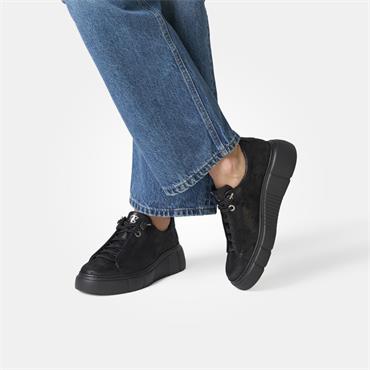 Paul Green Bungee Lace Platform Trainer - Black Shimmer